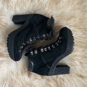 Diane Von Furstenburg lace up booties